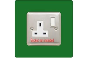 EWOLDS Single Socket Surround | Square | Acrylic Back Panel or Finger Plate | Light Switch Plug (Dark Green)