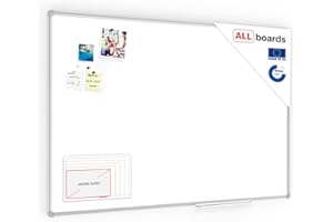 ‎ALLBOARDS Allboards, magnetisches Whiteboard mit Expo-Alurahmen, trocken abwischbar und beschreibbar, wandmontierbar, 120 x 80 cm.