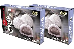 STARRY MART Royal Family Taro Flavour of Japanese Style Mochi Daifuku Sweet Rice Cake Desserts Snacks 6 Pieces 210g (Pack of 2) HALAL