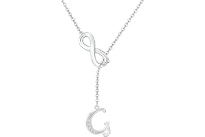 SAMINO Collana da Donna 26 Infinito Lettere Iniziali A-Z per Femmina Ragazze Collana Personalizzata per Moglie Fidanzata Sorella Amica Regali di Anniversario Compleanno Natale Festa della Mamma