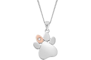 Clogau Paw Print White Topaz Pendant Standard
