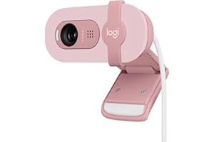 Logitech Brio 100 Full HD Webcam for Meetings and Streaming, Auto-Light Balance, Built-In Mic, Privacy Shutter, USB-A, for Microsoft Teams, Google Meet, Zoom and More - Rose