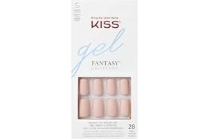‎KISS KISS Gel Fantasy "The Little Things" Nude Matt Kurz - 28 Press On Kunst-Nägel in Salonqualität zum Aufkleben DIY, 2g Nagelkleber, 1 Maniküre-Stäbchen, 1 Mini-Feile
