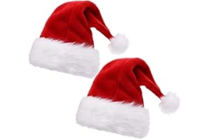 DIYASY 2PACK Santa Hat,Christmas Santa Claus hat Hat for Kid Velvet Christmas Hats for Christmas