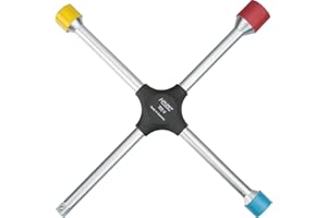 HAZET Kreuzschlüssel 705V I Außen-Sechskant Profil 17 x 19 x 21 x Außenvierkant Antrieb 12,5 = 1/2 I alle gängigen Schlüsselweiten in einem Werkzeug - für Pkw, Transporter und Großraumlimousinen