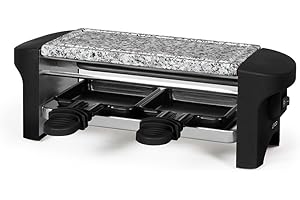 LIVOO DOC156N - Aparato de raspador para 2 personas - Parrilla de piedra de granito extraíble | Revestimiento antiadherente | 350 vatios | Blanco