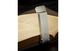 86lux Luce per libro, luci da lettura ricaricabili per libri a letto, lampada a LED ultraleggera con clip per segnalibro con 5 colori ambrati e oscuramento continuo per lettura notturna per gli amanti