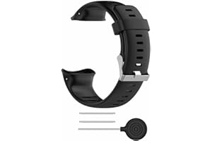 MYAYD Correa de repuesto para Polar Vantage V,suave y duradera,correa de repuesto para reloj de pulsera,unisex,deportiva,respetuosa con la piel, 22 mm,color negro, Silicona