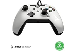 PDP Wired Game Controller - Xbox Series X|S, Xbox One, PC/Laptop Windows 10, Steam Gaming Controller - USB - Advanced Audio Controls - Dual Vibration Videogame Gamepad - White