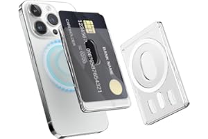 JYNXOR 1 pcs Transparenter Magnetischer Kartenhalter, Kompatibel mit MagSafe, Kompatibel mit iPhone 15-12 Serie – Sichere Handy-Geldbörse, Langlebige, Kristallklar, Magnetischer Kartenhalter 2-Karten