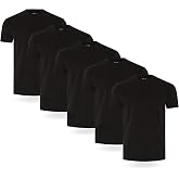 FM London Pack of 3/5 Cotton Rich T-Shirts for Men, Slim Fit