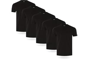 FM London Men's T-Shirt 3/5 Pack - High Quality T-Shirts with Slightly Tailored Design