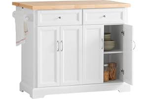 SoBuy FKW71-WN, Extendable Kitchen Storage Trolley Kitchen Cabinet Cupboard Sideboard Kitchen Island