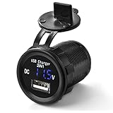 XCSOURCE Chargeur USB Voiture+Voltmètre LED Rouge Affichage Numérique Moniteur Tension Batterie Voiture DC 12V-24V pour Téléphone Portable MA926