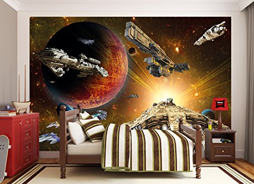 Fototapete Galaxy Adventure – Wandbild Dekoration Raumfahrt-Mission space-shuttle science-fiction Raumschiff Weltraum All Stern I Foto-Tapete Wandtapete Fotoposter Wanddeko by GREAT ART (336 x 238 cm) - 9