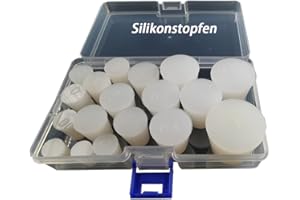 HeyWin Silikonstopfen,8mm bis 37mm,Silikonstopfen Konische Gesetzt,18Pack,a Selection of Stoppers from Size #000 to #7,Used for Sealing Balloon Bottles,Also For Tapping Holes During Powder Coating