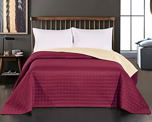 DecoKing salice bed throw, 170 x 210 cm, bordeaux cream, bedspread circles DecoKing salice bed throw, 170 x 210 cm, bordeaux cream, bedspread circles