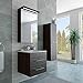 Produktbild Badezimmer Möbel Set mit Waschbecken Spiegel und Hochschrank in Thermo Eiche / Dunkelbraun Braun