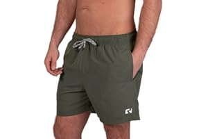 RIPT PERFORMANCE Ript Essentials Men's Quick Dry UV 50 Sun Protection Peach Finish Swimming Swim Shorts Trunks, Charcoal, XXL