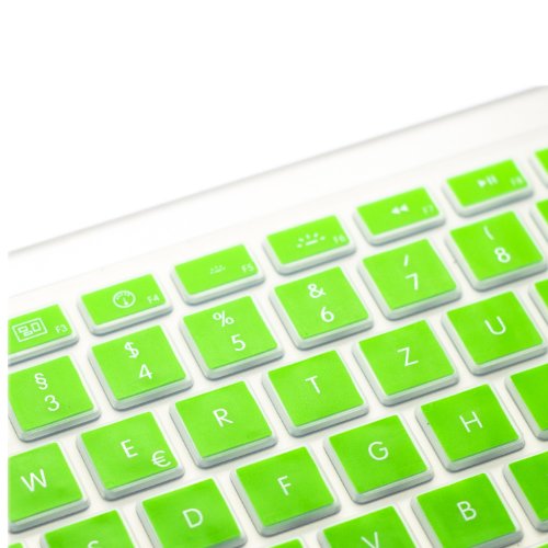 MiNGFi Deutsche Tastatur Silikon Schutz Abdeckung QWERTZ für MacBook Pro 13, 15, 17 Air 13 Zoll EU Keyboard Layout Silicone Cover – Grün - 5