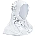 Muslim Hijab for Women, Full Cover Turban Islamic Instant Headscarf Ladies One Piece Arab Head Wrap Scarves Ramadan Eid Prayer Dress Beanie Turban Bandana Hat Islam Middle East Head Wear