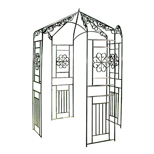 CLP Rankbogen Rosenbogen Pavillon, rund Durchmesser Ø 160 cm, Höhe 260 cm, Rankhilfe Eisen pulverbeschichtet grün - 6