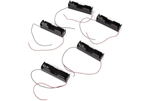 ZERONE 5pcs Plastic Spring Clip Battery Holder Storage Box Case for 1 x 18650 Battery With Wire Leads Rechargeable