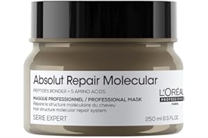 L'ORÉAL PROFESSIONNEL L’Oréal Professionnel Absolut Repair Molecular Hair Mask 250ml, For Extremely Damaged Hair, Rinse off hair treatment, Molecular Bond Repair, Instant smoothness & shine