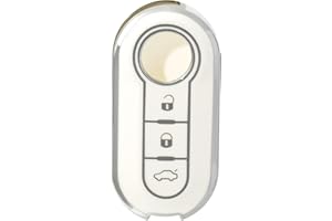 OFFCURVE Car Key Cover Car Key Case Key Fob Cover Car Key Protector Compatible with FIAT 500 Lancia Punto Panda Ypsilon Delta Grande Bravo Musa Flip Falten