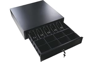HDWR Tiroir-caisse durable et économique 41x42x10, acier épais, 5 compartiments à billets et 8 compartiments à pièces, compartiment à pièces extractible, HD-KER41