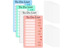 PARTIDEAL 4 Stück Memo Checkliste Boards, Abnehmbare To Do List Checklist Board mit 40 Austauschbaren Leeren Papieren Checklist Boards, Wiederverwendbare RV Checklist Board für Zeitplan Lernplanung Erinnerung
