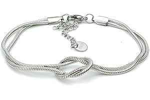 SAGA GIOIELLI® Bracciale Donna Bracciale Uomo Unisex Nodo Unione Mamma Papà Fidanzato Miglior Amica Acciaio Confezione Regalo