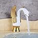 Produktbild BH-JJSMGSGarten  Badezimmer antiken Luxus Waschbecken Wasserhahn, Einhebel Retro Messing heißen und kalten Schwan Wasserhahn klassische Badewanne Retro-Wasserhahn