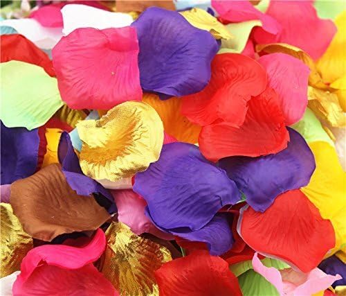 1000pcs Mix Color (10 Colors) Silk Rose Petals Lapis Deep Artificial Flower Wedding Party Vase Decor Bridal Shower Favor Centerpieces Confetti