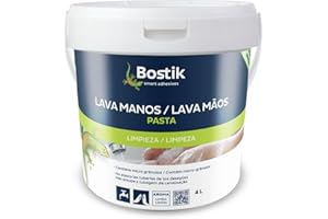BOSTIK PASTA LAVA MANOS Beige Amarillento, Jabón Mecánico, Uso Profesional, con Microgránulos, Alto Poder de Limpieza, no Daña la Piel, no Atasca, Elimina la Suciedad, Agradable Olor Limón, Bote 4 l
