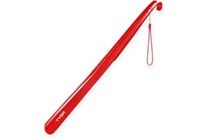 TYGA STORE Shoe Horn Extra Long Handled 23 inches, 58cm, Comfortable, Elongated Footwear Fitter (For Men & Women) (Red, 1)