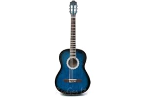RAYGAR Rio Blue 39'' 4/4 Full Size Acoustic Nylon Classical String Guitar Package Pack - New (Blue)