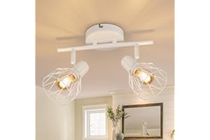 Kimjo Lampada Faretti LED da Soffitto Orientabili - Faretti da Soffitto Bianco Faretti da Parete Interno - E14 Plafoniera Faretti Soggiorno - Faretti Cucina Soffitto Senza Lampadina