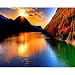 Produktbild FKUO Vollbohrung 5D DIY Diamant Malerei "Sonnenuntergang Landschaft" Tiere Kreuzstich Harz Bohrer Diamanten Stickerei Wohnkultur (30x40cm)