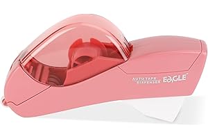 Eagle Automatic Tape Dispenser and Tape Gun with 1 roll 1/2 inch(12mm) and 1 roll 3/4inch （19mm） Tape (Pink)