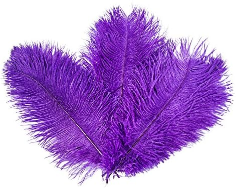 10pcs Natrual Ostrich Feathers 12inch for Home Wedding Party Decoration Dress-up Hat DIY Scrapbooking Crafting (Purple)