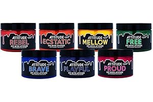 ATTITUDE HOLLAND Attitude Hair Dye Coloration semi permanente OVER THE RAINBOW Combo Set Ensemble combiné de 7 pots de teinture pour les cheveux Arc En Ciel