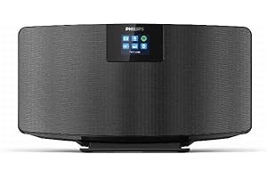 Philips M2805/10 Radio Internet, Radio Bluetooth, Bluetooth Multiplo, Wi-Fi, Spotify Connect, Funzione Allarme, Suono Stereo, Display TFT, Design Snello, Nero