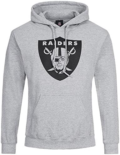American Sports Merchandise Men's Official Oakland Raiders Logo Hoodie, Grey, X-Large