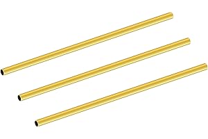 LAVMHAB Messingrohr 3mm OD/Außendurchmesser x 0,2mm Wandstärke, 200mm Länge, Nahtlos Rundrohr aus Messing, runde Messing Rohre für Bastelarbeiten (3 Stück)