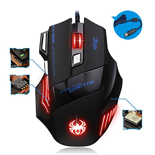 Zelotes T80 7200 DPI Rat  n Gaming  LED USB   ptico con 7 Bot  n Ratones para PC Mac Notebook Ordenador Port  til