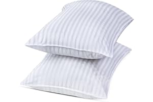 GB TEXTILE Hotel qaulity Pack Of 4 Egyptian Stripe Luxury Soft Pillows Hollowfibre Filled