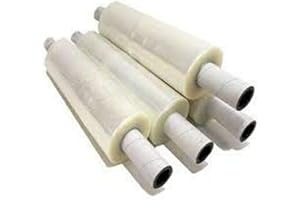 JUST BIN BAGS 6X Clear Shrink Wrap 400mmx250mm | Cling Film for Wrapping Pallet | 17 Micron Medium Duty Packaging roll