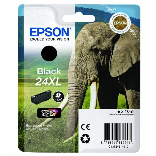 1 x Cartouche d'encre d'origine pour EPSON Expression Photo XP 55, c13t24314010 – Black -