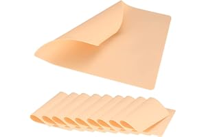 Vwoqiy 12 Stück Tattoo Übungshaut, doppelseitige professionelle Kunsthaut zum temporären Üben von Tattoos Schablonen, gefälschte Silikonhaut für Anfänger 15 cm * 20 cm * 1 mm